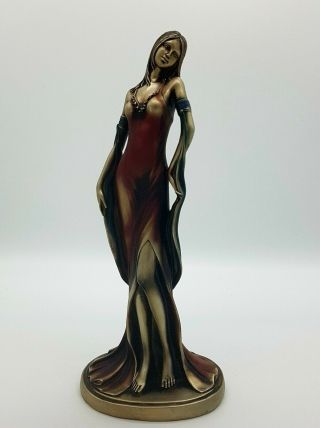 Tall 29cms Vintage Art Deco Style Bronze Elegant Female Lady Figurine Statue Art