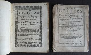 2x Civil War Pamphlets 1642 - 3 Petition July Letter Officer Glocester Army King