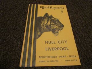 Hull City V Liverpool 1954/5 March 26th Vintage Post