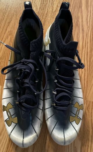 Notre Dame Football 2018 Shamrock Series NY Team Issued Under Armour Cleats 2