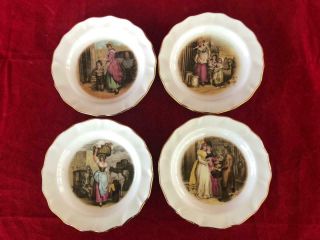 Fine Vintage Set Of Four Duchess Bone China Cries Of London Dishes