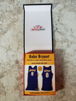 Kobe Bryant Lakers 2005 - 2006 Game Jersey Swatch Box