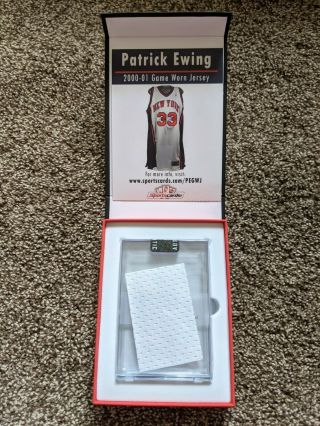 Patrick Ewing 2000 - 2001 York Knicks Game Worn Jersey Swatch W/ Box