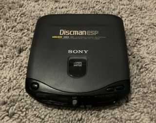 Vintage Sony Discman Esp Mega Bass Cd Player - D - 232 & Case