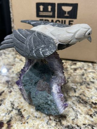 Vintage Handcrafted Bird Geode Sculpture 2