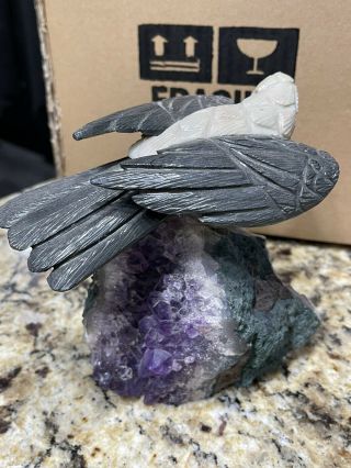 Vintage Handcrafted Bird Geode Sculpture 3