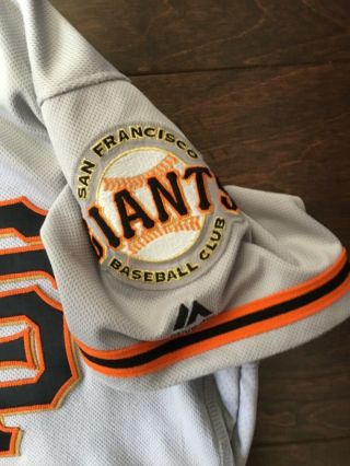 2018 Buster Posey San Francisco Giants game road jersey.  Size 46 MLB AUTO 6