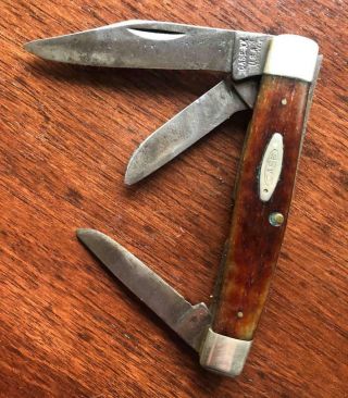 Old Vintage Case Xx Usa 10 Dot 6392 Stockman Knife