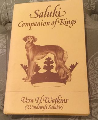 Saluki Companion Of Kings 1974 Rare Dog Book By Vera Watkins Like Read
