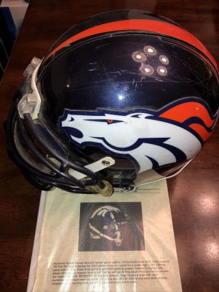 Clinton Portis Denver Broncos Game Issued Helmet Hurricanes Redskins