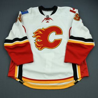 2010 - 11 Freddy Modin Calgary Flames Game Worn Hockey Jersey Nhl Meigray