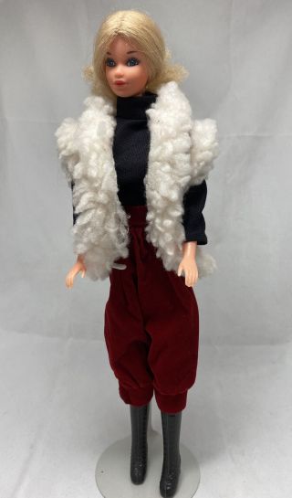 Euc Vintage Barbie Clone 70’s 80’s Outfit Maroon Knickers Vest And Turtleneck