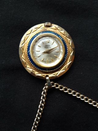 " Vintage " Fero Feldmann Ladies Pendant Watch & Chain,  17 Jewels,  All