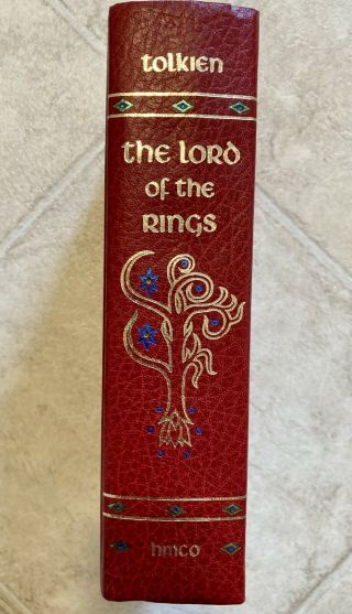 Lord Of The Rings Red Foil Leather Bound Complete Trilogy Book Hmco Tolkien 1976