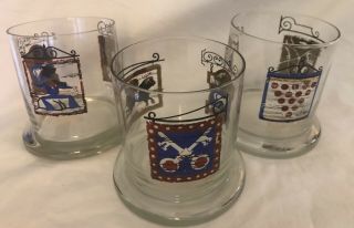 Vintage Set of 3 THE WHITE HORSE CELLAR Whiskey Barware Drinking Glasses 2