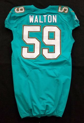 59 Walton Of Miami Dolphins Nfl Locker Room Game Issued Jersey W/50th Patch