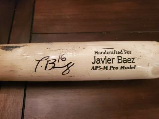 2012 Javier Baez Signed Game Bat Psa/dna 8.  5 Chicago Cubs 2016 Nlcs Mvp Jsa