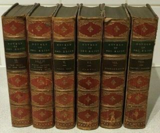 1890s Novels Of George Eliot In 8 Volumes,  Half Leather,  Mill On The Floss Etc