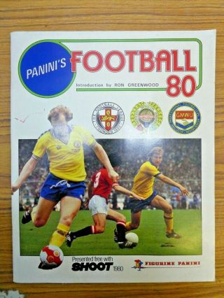 (2) Vintage Panini Football Sticker Album Book 1980 Only 59 Of 582 Stickers