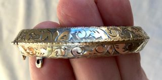 Vintage Hand Tooled Siam Sterling Silver Bangle Bracelet - 18.  34 Grams