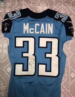 Brice Mccain Signed Tennessee Titans Game Worn Authentic Jersey