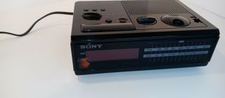 Vintage Sony Dream Machine Alarm Clock/ Am Fm Radio Black Model Icf - C2w Rare