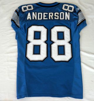 88 Scotty Anderson Of Detroit Lions Nfl Locker Room Game Issued & Worn Jersey