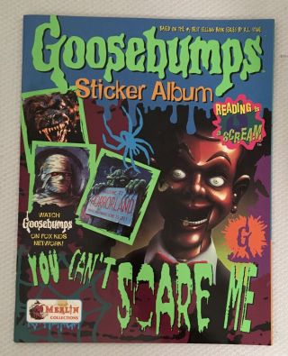 Vintage 1996 Goosebumps Sticker Album By Merlin,  Complete With Stickers
