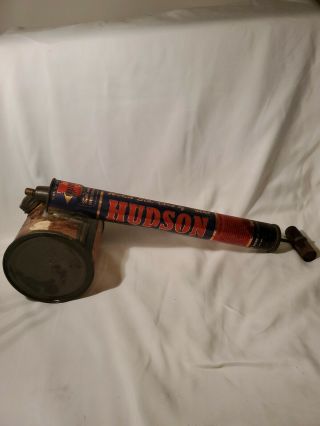 Vintage Hudson Comet Bug Sprayer Insecticide Metal Can Wood Handle