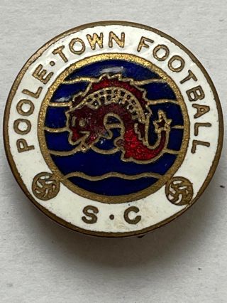 Poole Town Football Supporters Club Vintage Enamel Badge - 1950/60s