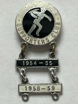 Corby Town F.  C.  Supporters Club Vintage Enamel Badge - 1954/55