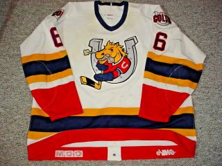 Game Worn Hockey Jersey Luch Nasato Uhl Ohl Ihl Chl Barrie Colts 1996 - 7 Team Loa
