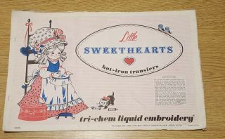 Little Sweethearts Vintage Tri - Chem Hot Iron Transfer Patterns Book 13 Pages