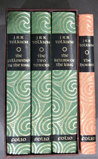 Lord Of The Rings.  3 Volumes In Slip Case,  Folio Society J.  R.  R.  Tolkien,  Hobbit