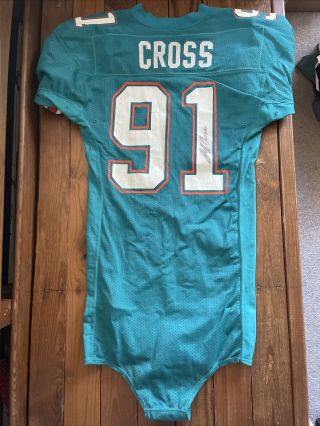 Vintage Jeff Cross Autographed Signed Game Worn Singlet Jersey Miami Dolpins 48