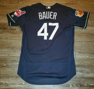 2017 Trevor Bauer Cleveland Indians Game Spring Training Jersey Chief Wahoo