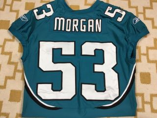 Game Worn W/Coa Jacksonville Jaguars Aaron Morgan NFL Jersey 2009 Team Issued 6