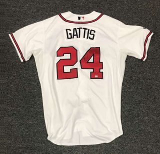 Evan Gattis Signed Atlanta Braves Game Jersey 9/24/13 Mlb Cert Ek388708