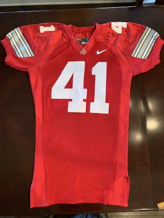 Ohio State Buckeyes 41 Red Game Worn (?) Jersey Size 50 Nike Football Authentic