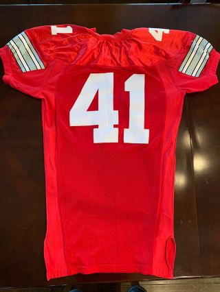 Ohio State BUCKEYES 41 Red Game Worn (?) Jersey Size 50 Nike football authentic 2