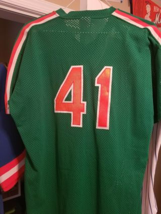 Tom Seaver 1990 Mets Game Worn 41 Green St.  Patrick ' s Day Jersey 6