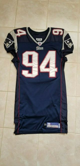 2002 - 03 England Patriots Game Worn Jersey Ken Kotcher