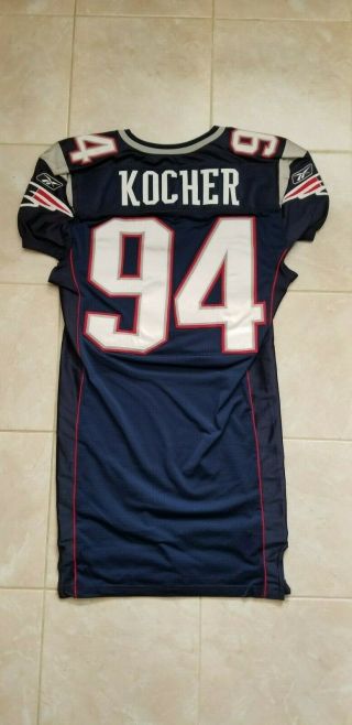 2002 - 03 England Patriots game worn jersey Ken Kotcher 2