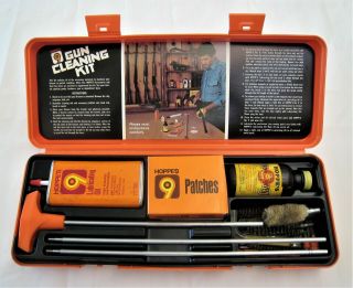 Vintage Hoppe’s 9 Gun Cleaning Kit In Orange Case -