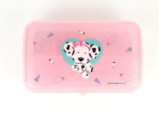 Vintage 1990 Sanrio Spottie Dottie Plastic Pink Transparent Pencil Box Case