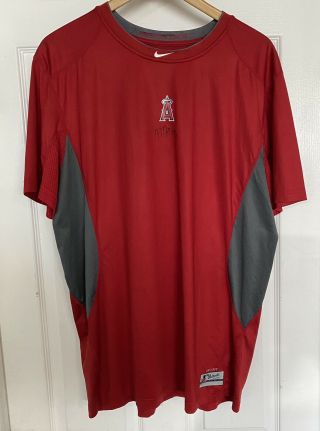 Mike Trout Game Undershirt 2014 Mvp Year Autographed Loa Hologram Angels