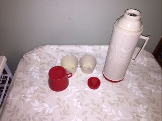 Vintage Thermos Hot / Cold Glass Insulated Vacuum Seal Model 2402 One Quart
