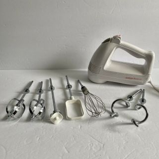 Sunbeam Mixmaster Hand Mixer 6 Speed Model 2486 With 7 Attachments Euc Vintage