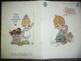 4 Vintage Precious Moments Gloria & Pat Cross Stitch Patterns Books Pm - 2 - 3 - 6 Art