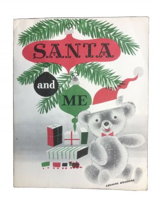 Vintage Santa And Me Department Store Christmas Card Circa 1955